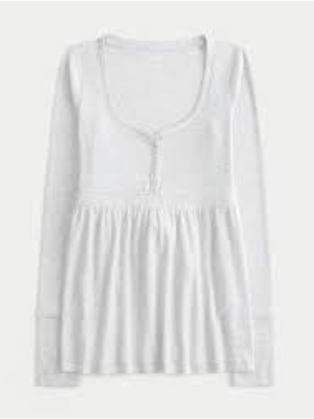 Hollister Ribbed Babydoll Top Preppy Y2K Henley Gray Size S